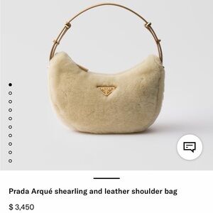 Prada Beige Fur Shoulder Bag